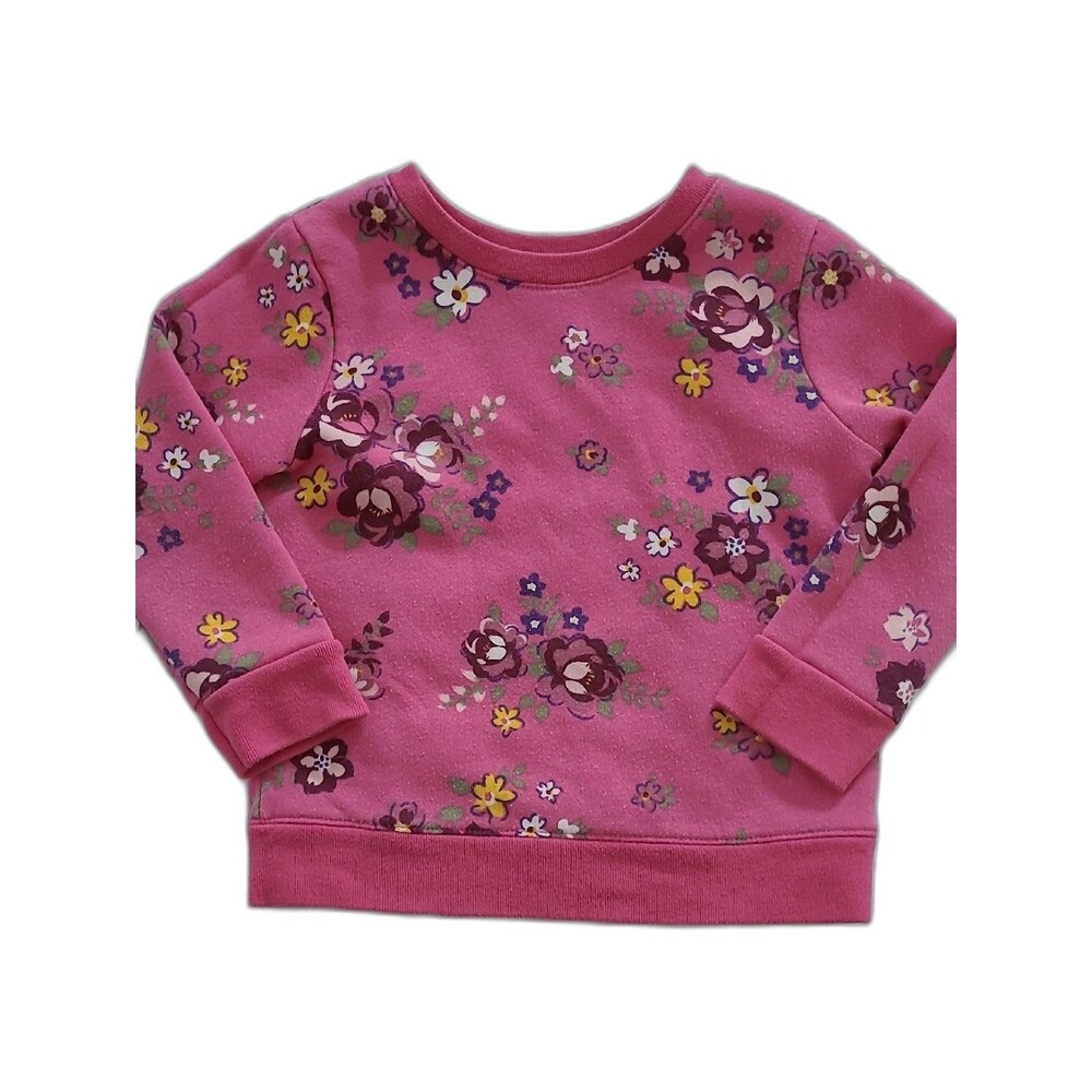 Garanimals 2T Girls Pink Floral Crewneck Sweatshirt